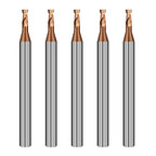2 Flute 5/64" Carbide Square End Mill 5PCS Micrograin Milling Bits Sets TISIN Coating CNC Router Bit for Steel