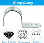Biaungdo 30 Pcs M25 Rigid Pipe Strap, 1 Inch Zinc Plated Steel One Hole Strap Bracket Pipe Clamps Heavy Duty Conduit Clamps Tension Tube Clip Cable Clamp Hanger for Conduit, Pipe Fixing