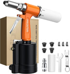 Proster Pneumatic Tool Air Riveter - 3097lbf Pulling Pneumatic Rivet Gun, 6-8KG/C2 Heavy-Duty Air Pop Riveter for 3/32", 1/8", 5/32", 3/16" Capacity