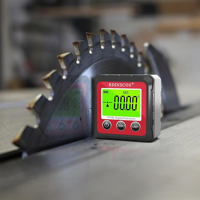 Digital Angle Finder Magnetic Table Saw Angle Finder Tool - Digital Inclinometer -4 of 90 Degree Finder Angle Cube Digital Protractor Bevel Gauge for Woodworking Micro Jig (PT180R)