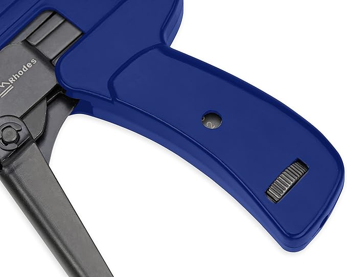 42709 Zip Tie Gun/Cable Tie Install Tool, Adjustable Tension with Built-In Cutter, for Nylon Ties up to 1/4”- Blue