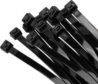 12 inch Black Zip Ties Heavy Duty 80 PCS, 250 LBS Ultra Exclusive Strong Plastic Wire Ties, Large Cable Ties Extra Long Tie Wraps, Indoor and Outdoor UV Resistant