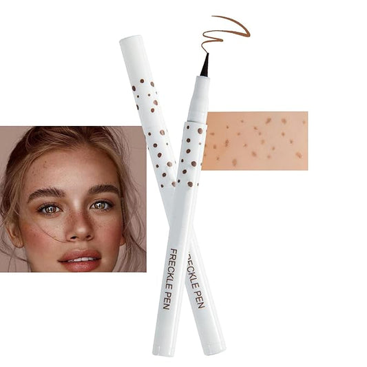 Freckle Pen, Freckle Makeup Pen for Face, Waterproof Long Lasting Quick Dry Faux Freckle Pen, Soft Artificial Freckles Makeup Face Decoration, Create Natural Sunkissed Skin (Chestnut)-VeraVaultWomen