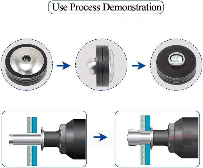 60pcs Large Flange Blind Rivets, Aluminum,Flange Diameter 5/8" (16 mm),Pop Rivets Assortment Kit Blind Rivet,3/16" x 1/2" Inch,Grip Range(4.8-8mm)