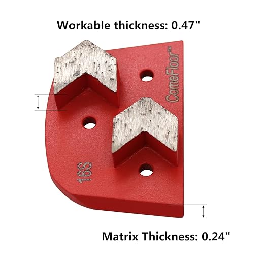 Concrete Floor Grinding Discs, Diamond Metal Grinding Tooling for Lavina Grinders, Concrete Preparation & Thin Epoxy Remove, Double Arrow Segments 16 Grit Soft Bond, Pack of 9
