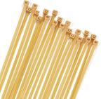 XINGO 100PCS Cable Zip Ties Heavy Duty, Premium Nylon Plastic Wire Ties with 50 Pounds Tensile Strength, Self-Locking Black Nylon Zip Ties for Indoor and Outdoor (16 inch, Gold)