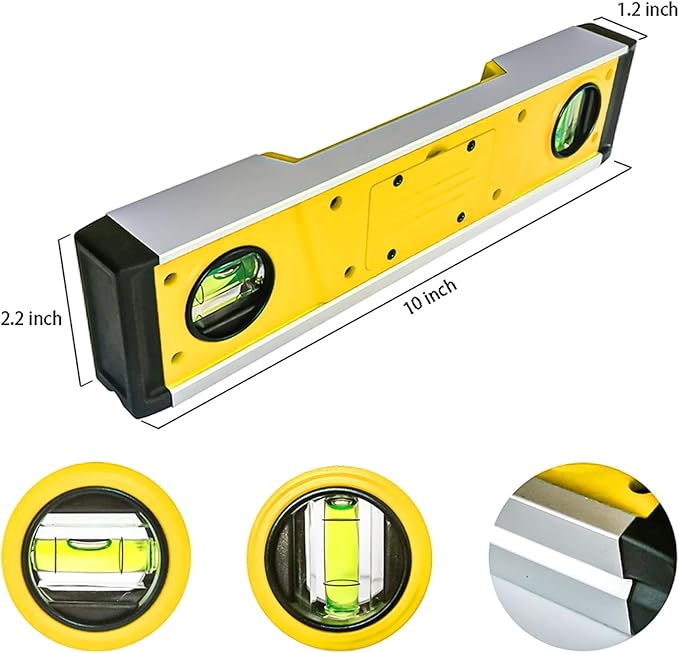 Digital Level and Protractor, 10 Inch IP54 Protected Electronic Bubble Inclinometer Angle Finder Gauge with Large LED Backlight Display & Magnetized V-Groove Base Carrying Bag Included (Orange)