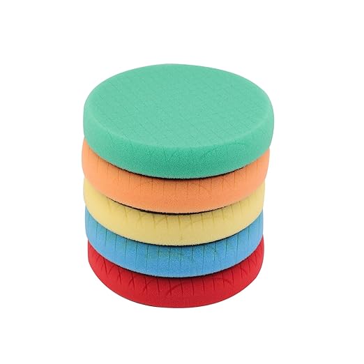 Buffing Polishing Pads, SPTA 5Pc 3.5 Inch Face for 3 Inch 76mm Backing Plate Compound Buffing Sponge Pads Cutting Polishing Pad Kit For Car Buffer Polisher Compounding,Polishing and Waxing -FPTFS3-MIX