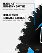 CRALY 8-1/4 Inch 60 Teeth Ultra Fine Finish Wood Cutting Circular Saw Blade, 5/8 Inch Arbor, Carbide Tipped, Thin Kerf, Black Ice™ Coating, for Plywood, MDF, OSB, Laminated(C0860FF)