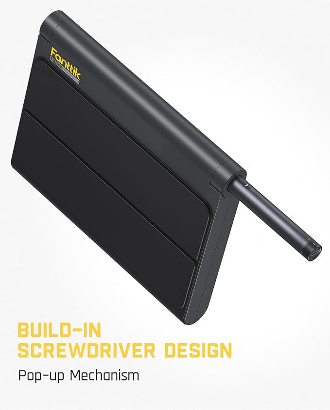 Fanttik Electric Screwdriver Kit, Precision Screwdriver Set, 64 Magnetic Bits, 12 Types Fix Tools, 0.05/0.2 N.m, Repair Tool for Phone Laptop Watch Electronics - E1 NEX Workstation