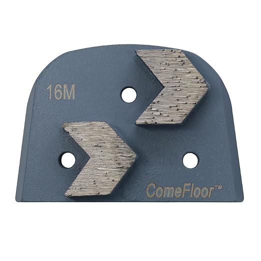 Concrete Floor Grinding Discs, Diamond Metal Grinding Tooling for Lavina Grinders, Concrete Preparation & Thin Epoxy Remove, Double Arrow Segments 16 Grit Medium Bond, Pack of 9