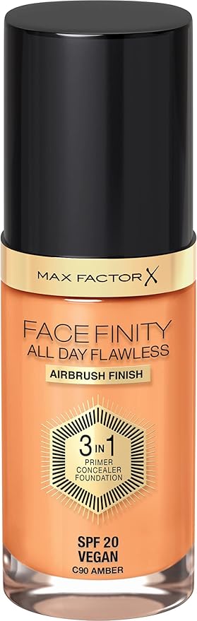 Max Factor Facefinity 3-in-1 All Day Flawless Liquid Foundation, SPF 20-90 Amber, 30 ml-VeraVaultWomen