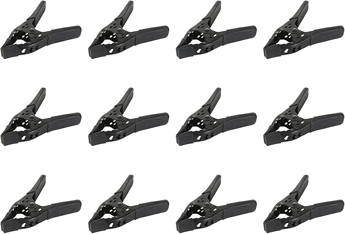 Lot of 12-6" inch Spring Clamp Large Super Heavy Duty Spring Metal All Black - 2.5 inch Jaw opening