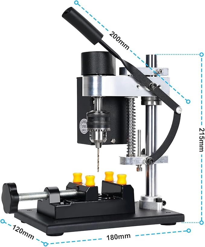 Mini Bench Drill Press, 6 Inches Precision Benchtop Drilling Machine, Suitable For Direct Drilling Of Metal, Wood, Plastics, Acrylic,Metal Wooden DIY Jewelry Making Crafts Tool