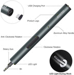 Mini Electric Screwdriver Set, 0.2N.m Precision Torque Screwdriver Rechargeable with 350mAh Lithium-ion Battery, 24pcs Precision S2 Steel Bits, Pocket Aluminum Alloy Storage Case Package