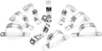 10Pcs 2-3/8 Inch Stainless Steel Conduit Clamps, Two Hole Strap U Bracket Rigid Pipe Strap Metal U Clamp Conduit Strap Tension Clips U-tube Clamp Heavy Duty