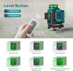 Takamine 3x360° 12 Lines Self Leveling Green Laser Level, 3D Cross Line for Construction/Picture Hanging with Removable Li-ion Battery, Remote Controller, Magnetic Rotating Stand and Hard Case