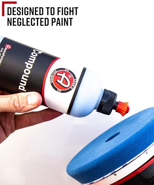 Adam's Paint Correcting Compound 12oz - Silicone-Free, Body Shop Safe, Low-Dust Formula - Heavier-Cut for Faster, Stronger Correcting for Clear Coat, Gel Coat, Single Stage Finishes