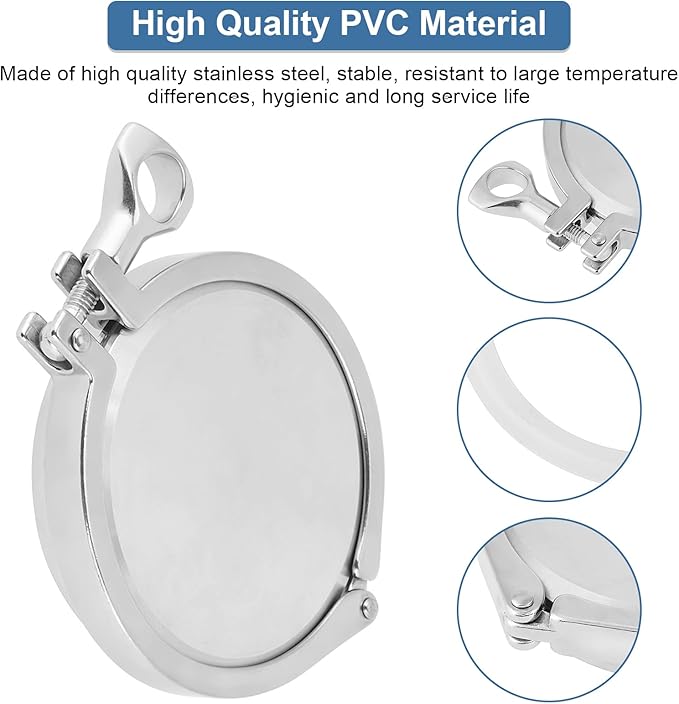 4 Tri Clamp Ferrule, Stainless Steel Sanitary Pipe Fittings Kit Sanitary End Set with 102mm 4 End, Weld Ferrule, Clamp, Gasket for Machinery Manufacturers