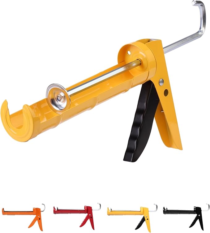 Bates- Caulking Gun, 10:1 Thrust Ratio, Yellow, Caulking Tool Gun, Caulk Gun No Drip, Hand Caulking Guns, Silicone Gun, Caulking Gun Tool, No Drip Caulk Gun, Caulk Guns, Caulking Gun Dripless