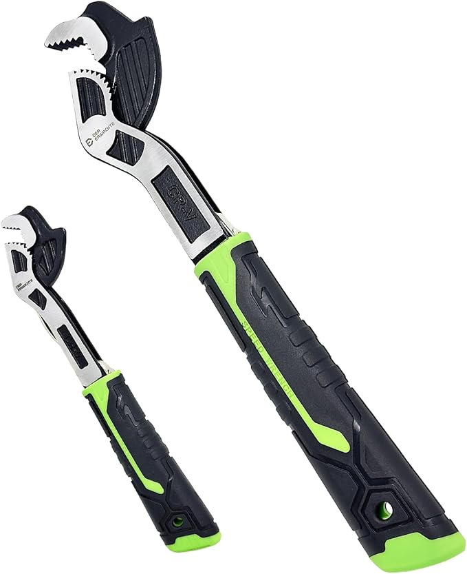Multi-function Adjustable Pipe Wrench Set, 2-Piece, Quick Self-Adjusting, Power Grip for 7-35mm Nuts, Pipes Use，Chromium Vanadium Steel