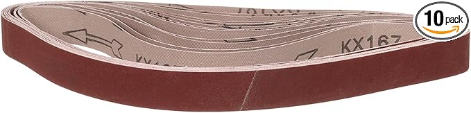 1-1/8 x 21 Inch Sanding Belt, 10 Pcs 600 Grit Aluminum Oxide Knife Sharpener Belts Work Sharpening for Belt Sander Knife Carving Tool Metal Working