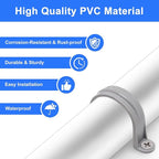 1-1/2 Inch PVC Pipe Strap, 2-Holes Conduit Pipe Clamps Plastic Pipe Supports (Grey, 10 Pcs)