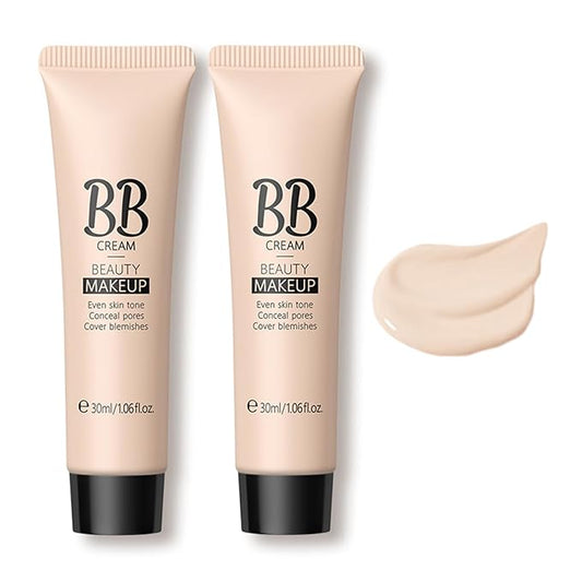 KWOLYKIM 2PCS Hydrating Makeup BB Cream, Tinted Moisturizer Face Makeup BB Cream Foundation Waterproof Concealer Clean Brighten Color Correcting Cream Nude Makeup Long Lasting for All Skin(Ivory)-VeraVaultWomen