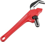 SEUNMUK 2 PCS 9-1/2 Inch Hex Offset Wrench, Offset Pipe Wrench Heavy Duty Steel End Pipe Adjustable Plumbing Tools with Red Handle, 1-1/8-2 5/8 Inches Capacity