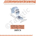 Tanstic 30Pcs 3/4 Inch EMT Pipe Strap Zinc Plated Steel One Hole Strap Conduit Clamp Rigid Pipe Strap for Pipe Fixing