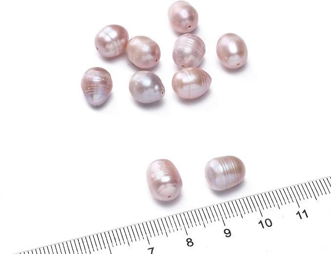 Natural Pearl Beads Rice 9-10mm Purple Freshwater Cultured Loose Gemstone Beads for DIY Jewelry Making 13.8''/Strand HQ