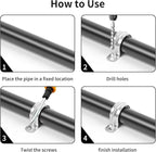 30 PCS 1 Inch Reinforced Rigid Pipe Strap,2 Holes U Bracket Cable Clamp Hanger,Zinc Coated Tension Tube Clip,Conduits Strap Clamps for Pipe Fixing on Various Surfaces,30 PCS(25 mm)