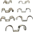 6pcs 14mm(5/9 inch) Double Line Clamp Heavy Duty 1 Hole Conduit Strap 304 Stainless Steel M-Type Pipe Strap For Wire Pipe Cord Installation