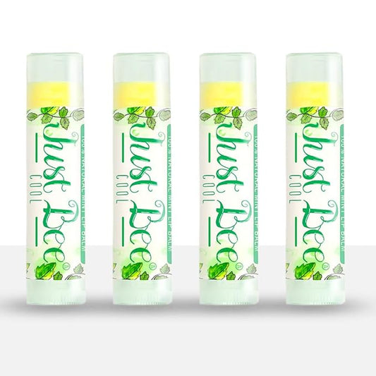 100% Natural Beeswax Lip Balm with Organic Oils (Cool Peppermint, 4 pack)-VeraVaultWomen