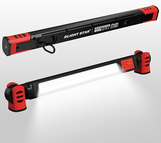 Underhood Magnetic Work Light for Mechanics, 7800mAh 12H, Rechargeable Hood Light, IP65 Waterproof, 360° Rotating, 4 Modes (2700K-6500K), USB-C Fast Charge, for Car Repairing/Garage/Emergency