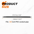 HARFINGTON 2pcs PVC Spring Tube Bender 15.7mm OD 1000mm Long A Type Conduit Pipe Bender Bending Spring for Pipe Bending Devices in Home Hydropower, Black