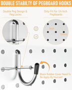 INCLY 1/4" Pegboard Hooks Set for Hanging Tools, 206PCS Heavy Duty Peg Hook Hanger & Holder Only Fit 1/4 Inch Pegboard for Craft Assortment Garage Organizer Bins Attachment Peg Board Accessories