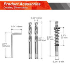 1-3/8 Inch Hole Saw with 9.1mm Triangle Shank Arbor, JTemgle Bi-Metal Hole Saw Heavy Duty Hole Cutting Tool for Cornhole Boards, Recessed Lights, Wood, Plastic, Drywall & Soft Metal