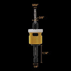 9/64"x3/8" Carbide Tipped Countersink Drill Bits with Low Friction Depth Stop, 1/4" Quick Change Hex Shank Countersink Drill with Replaceable HSS Pilot Drill Bit for Plastic, Woodworking