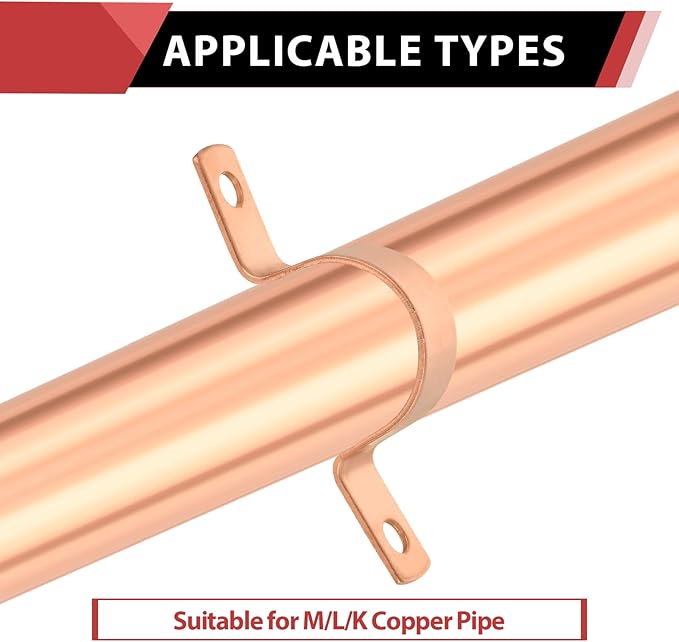 30-Pack EFIELD 3/4-Inch Copper Pipe Strap, Two-Hole Clamp Mount, Copper Made, Pro Pack, (COPPER024)