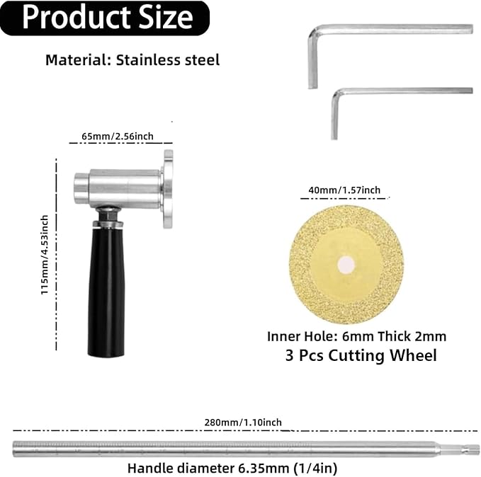 Pvc Inside Pipe Cutter, Inside Pipe Cutter for Pvc with Diamond Grit Cutting Wheel and Handle, 7 Inch Adjustable Cutting Depth for 1-1/2"- 8" PVC Pipe, for Impact Drivers and Drills