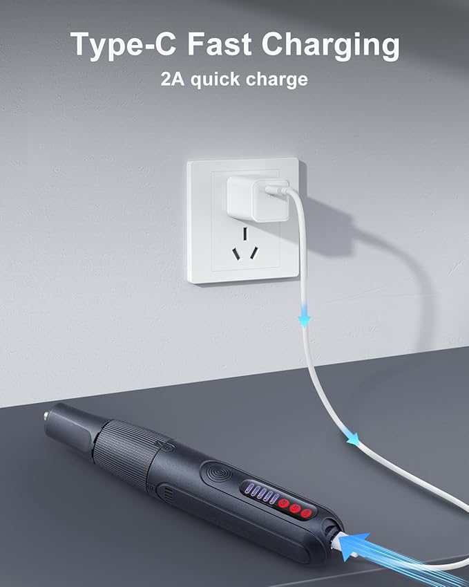 GROWNEER Mini Cordless Rotary Tool Kit, 8V Rechargeable Rotary Tool, 5 Speeds, 117 Pcs Multi-Purpose Power Brushless Rotary Tool with Lights for Polishing, Sanding, Drilling, Engraving, DIY, Pet Nails