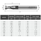 3PCS 1/4" Micrograin Carbide Square End Mill Set 2 Flute HRC 55 AlTiN Coating End Milling Bits for Milling Alloy Steels, Hardened Steel, CNC Router Bits