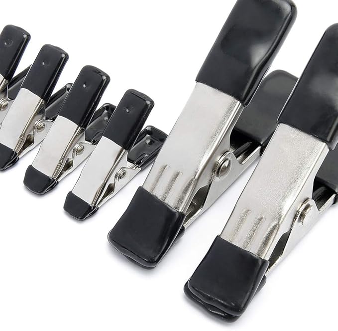 Amazon Basics 20-Piece Steel Spring Clamp Set, 15 Pack of 3/4-inch, 5 Pack of 1-inch, Black/Silver