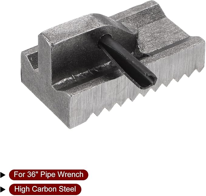 HARFINGTON 2pcs Pipe Wrench Heel Jaw 36-inch High Carbon Steel with Pin Assembly for Replacement Pipe Wrench Jaws