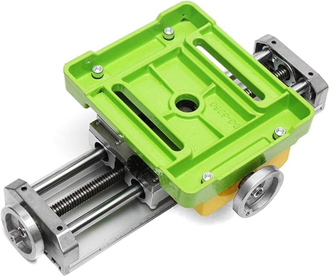 Compound Bench Table Compact Aluminum Bench Top WoodWorking Clarmp Vise Fixture Cross Slide Table 2 Axis Adjustive for Mini Drill Milling Machine (6350)