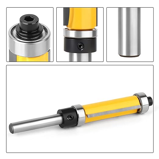 1-1/2 Inch Flush Trim Top and Bottom Bearing Router Bit 1/4-Inch Shank