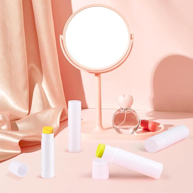 100 Pcs 5.5ml Bulk Empty Lip Balm Tubes Refillable Plastic Lip Gloss Container Travel Lipstick Tubes Chapstick Tubes Holder For DIY Homemade Lip Balm (white)-VeraVaultWomen