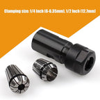 5/8"-11 Thread Angle Grinder Extension Shaft Set Electric Drill Conversion Collets Adapter Woodworking Tool Accessories Include Spring Collet 1/4" & 1/2" 3PCS Black