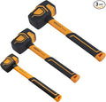BOOSDEN Rubber Mallet Set, 3-Pack 10 oz 20 oz and 36 oz, With Hook, Solid Head & Ergonomic Grip Handle, Soft Face Hammer for Flooring, Woodworking